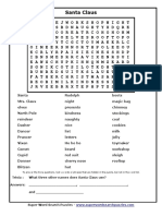 Santa Claus Word Search Puzzle Solved