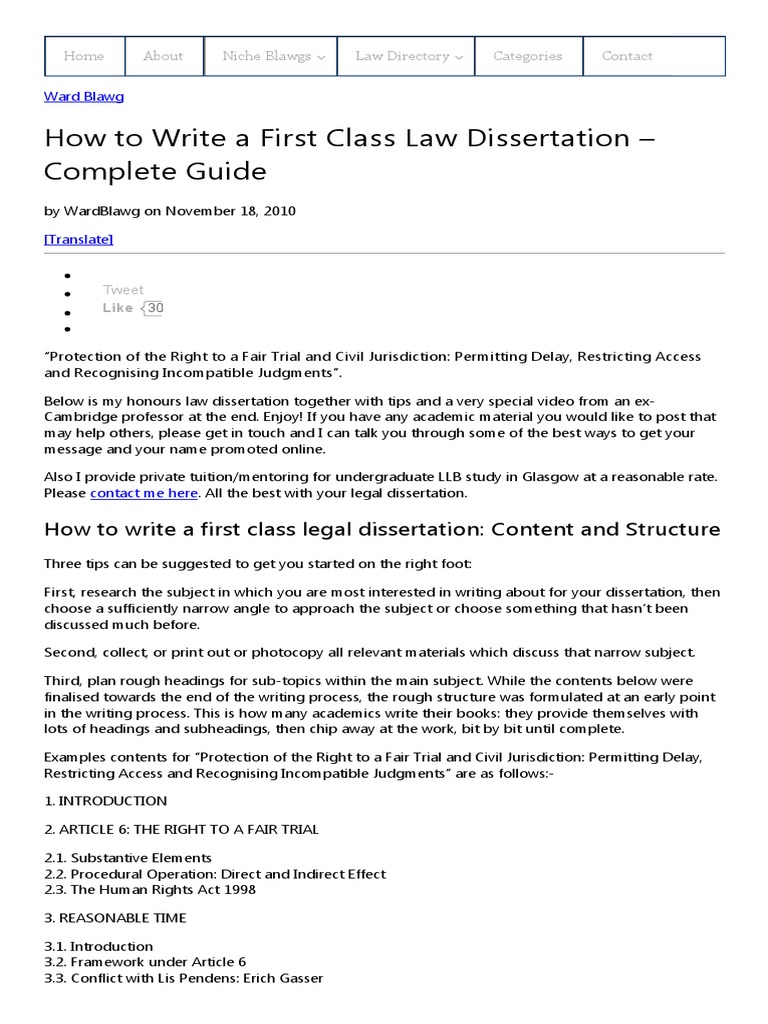 a law dissertation