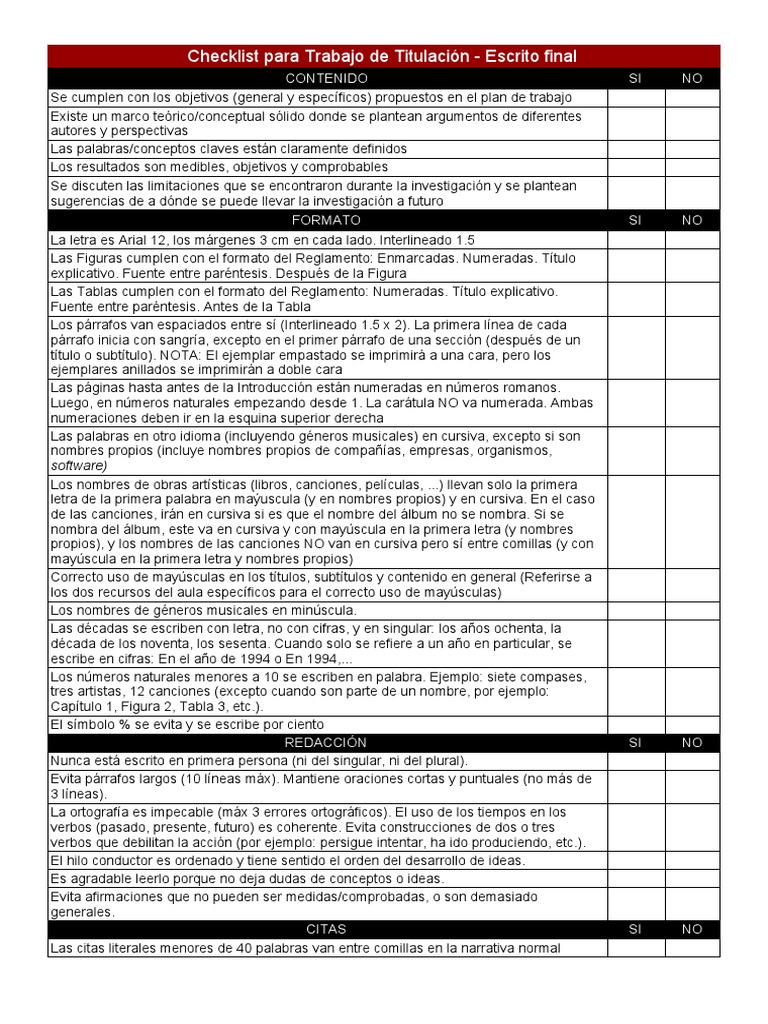 2 - Las 30 Principales - Checklist para Correcciones - Checklist | PDF ...