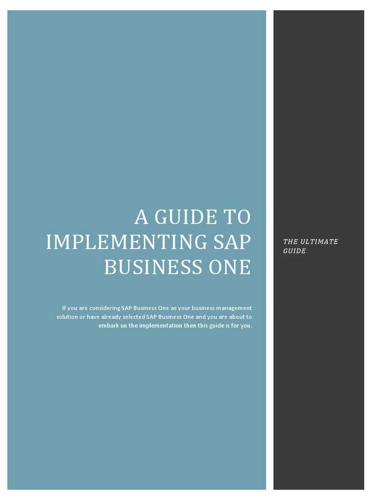 SAP Business One Implementation Guide | PDF | Software Development | Sap Se