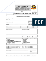 Title: Serious Adverse Event Report Form: Ethic Commettee