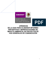 Apéndices de La Guía para Elaborar Informes Preventivos y Manifestaciones de Impacto Ambiental de Proyectos de Vías Generales de Comunicación PDF