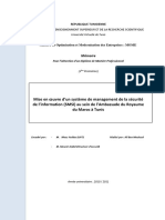 Mise en Oeuvre D'un Système de Management de La Sécurité de L'information de L'ambassade Du Royaume Du Maroc À Tunis PDF