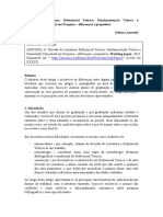 Diferenças entre Revisão de Literatura, Referencial Teórico e Framework Conceitual