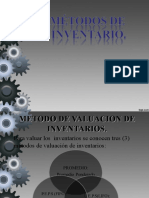 Métodos de valuación de inventarios: Promedio, PEPS y UEPS