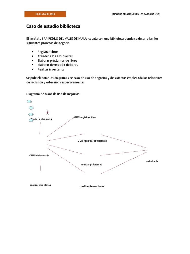 Diagrama de Casos de Uso Biblioteca | PDF | Tecnologías de la ...
