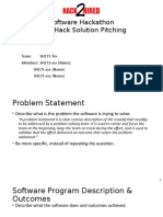 Software Hackathon Main Hack Solution Pitching