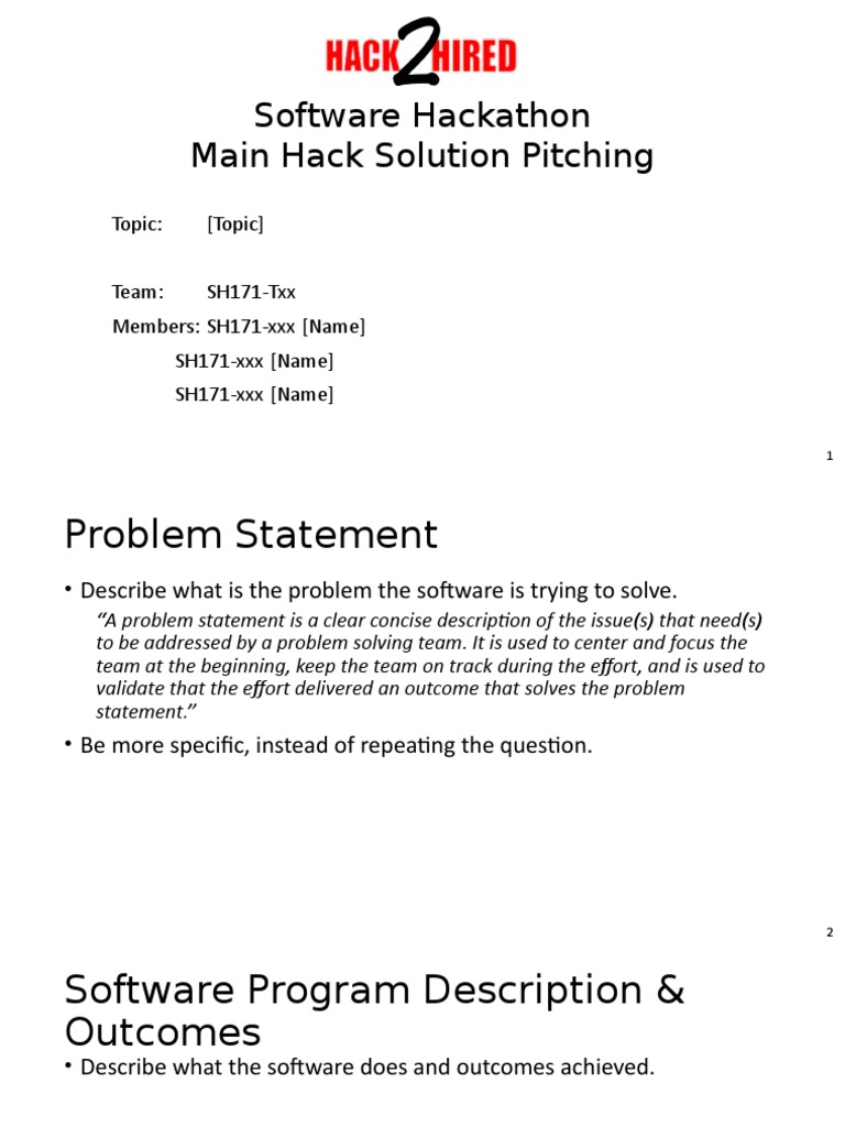 Software Hackathon Project Overview | PDF