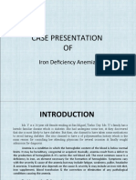 Case Presentation OF: Iron Deficiency Anemia