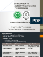 ANS Pharmacology (Intro) - Dr. Agung - 2016