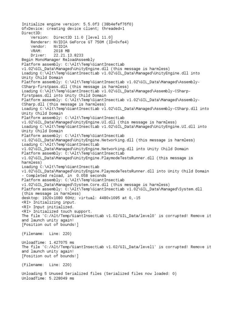 Output Log | Computing Platforms | Microsoft Windows