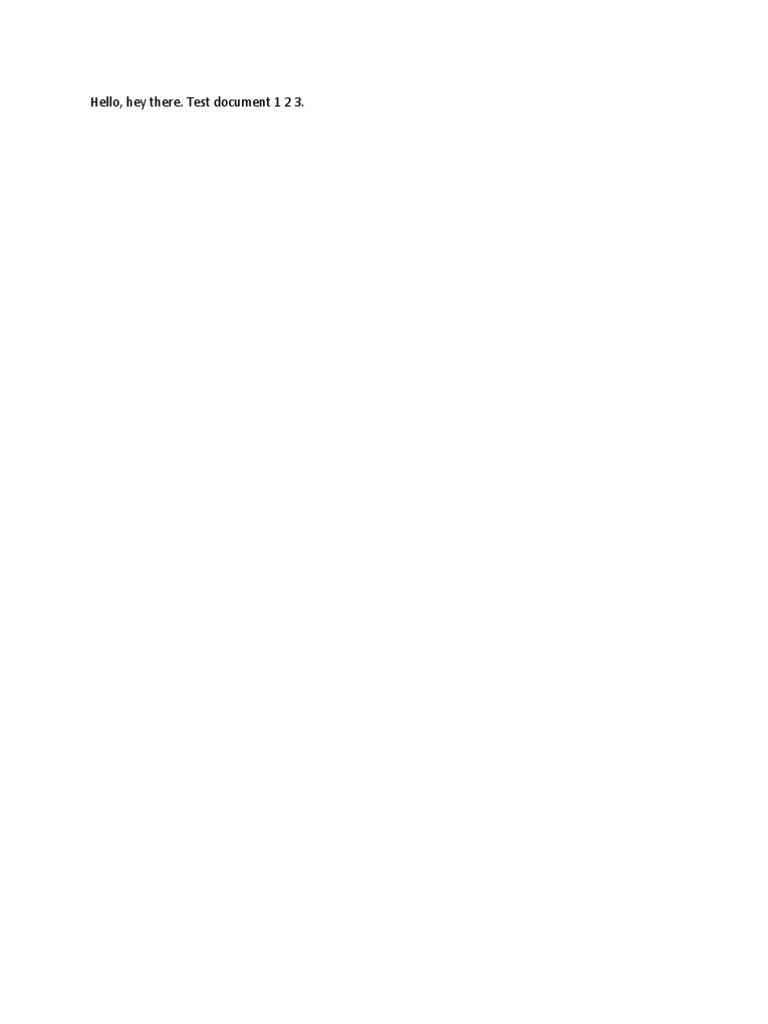 Hello, Hey There. Test Document 1 2 3 | PDF