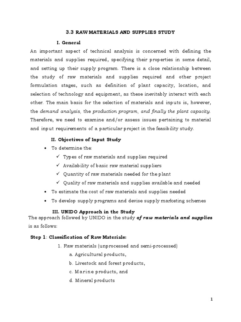 Raw Materials and Supplies Study PDF Supply Chain Factors Of Production