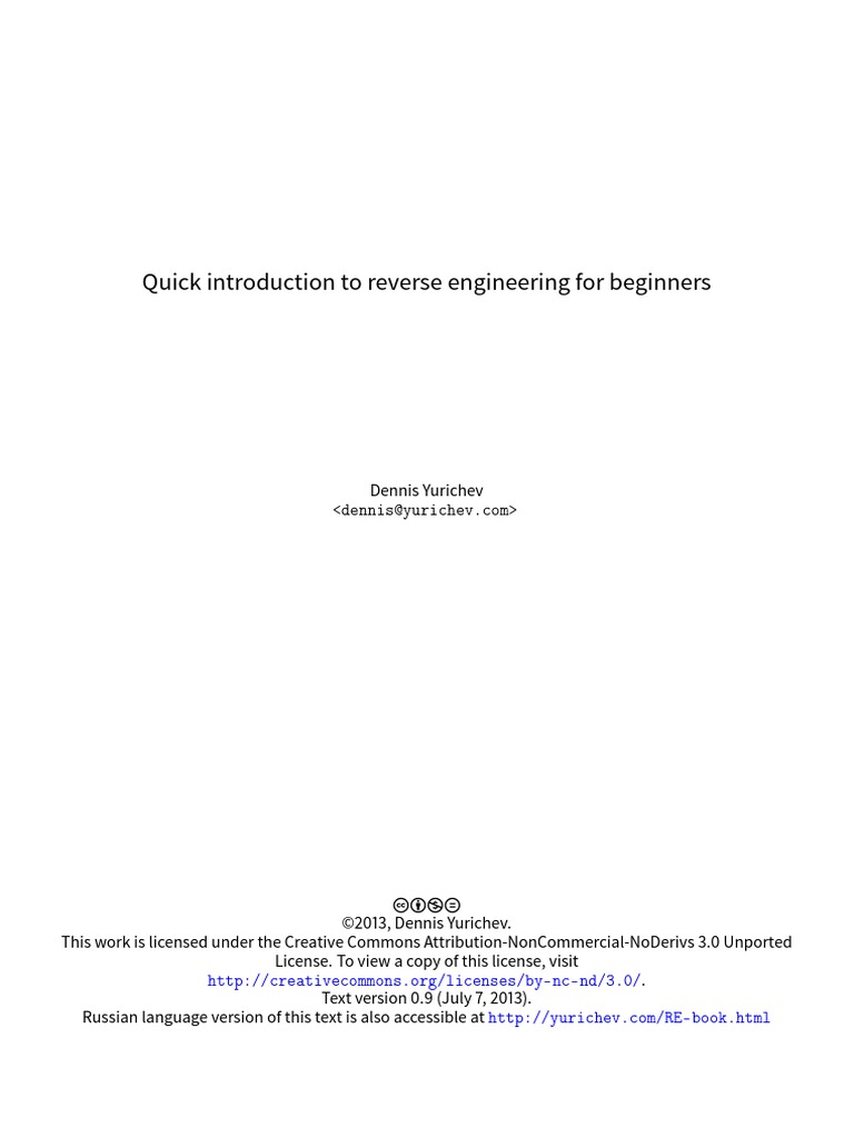 RE For Beginners-En | PDF | Subroutine | Pointer (Computer Programming)
