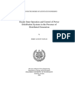 Steady State Operation and Control of Power Distribution Systems in The Presence of Distributed Generation