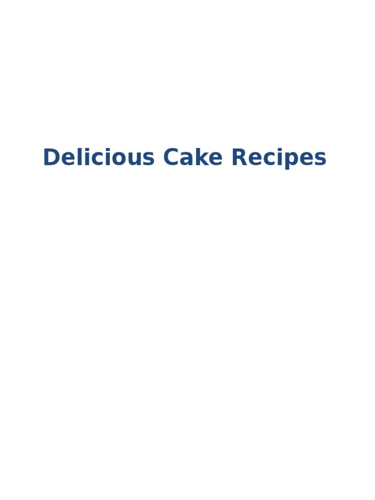Cake Recipes PDF Cakes Chocolate