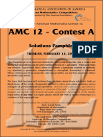 AMC 12 - Contest A: Solutions Pamphlet