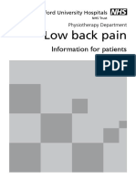 Low Back Pain: Information For Patients