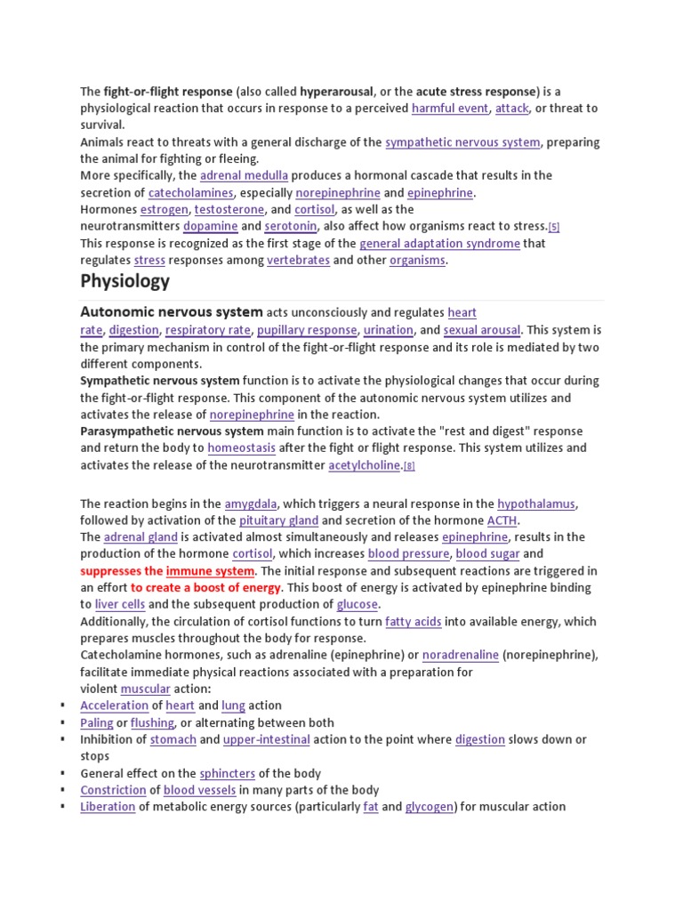 Physiology: Autonomic Nervous System | PDF | Fight Or Flight Response ...