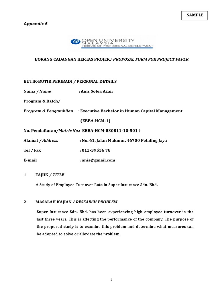 Free sample of research proposal image