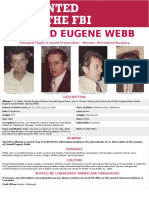 FBI Wanted Poster For Donald Eugene Webb