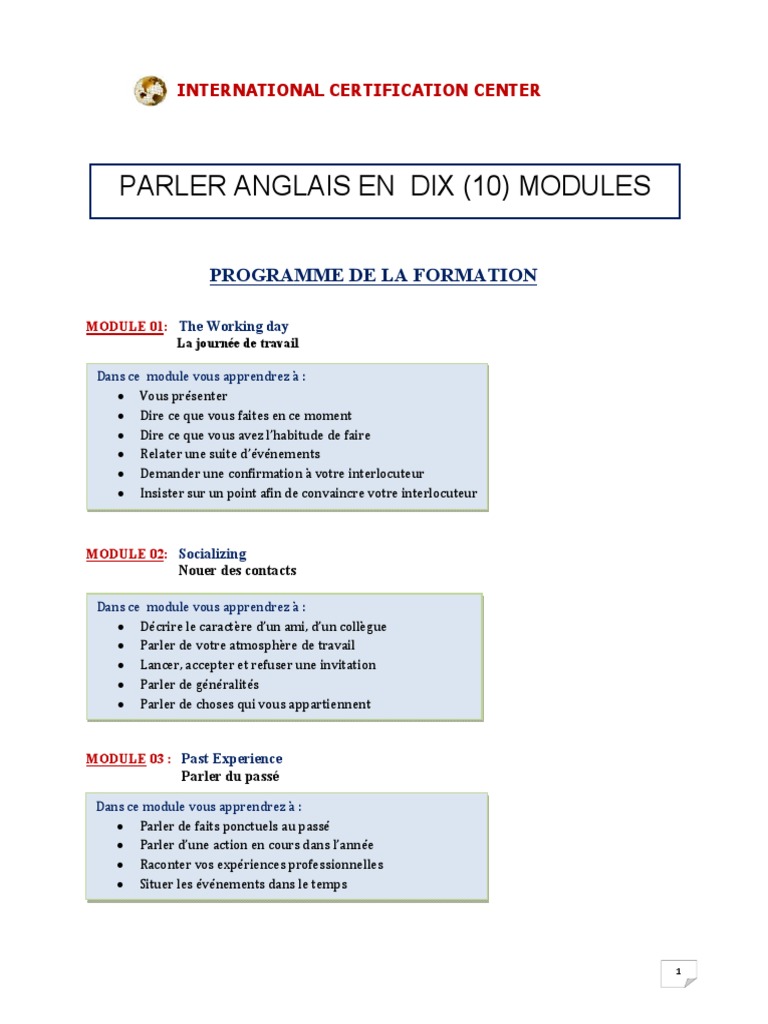 Programme De Formation Anglais Pdf Science Science Et Technologie