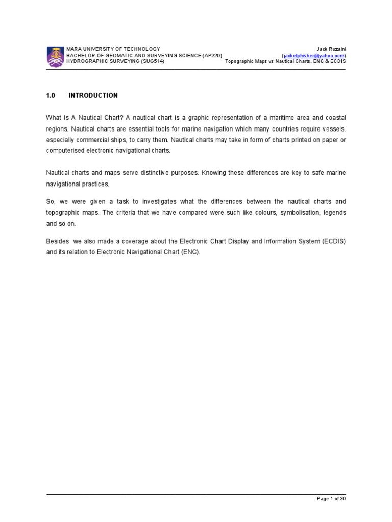 Sug514 Hydrographic Surveying Topo Map Vs Navigation - 