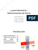 Espectrofometría - Determinación de Hierro