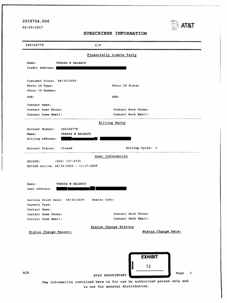 2017 Teresa Halbach Att Phone Records Media Companies Of North