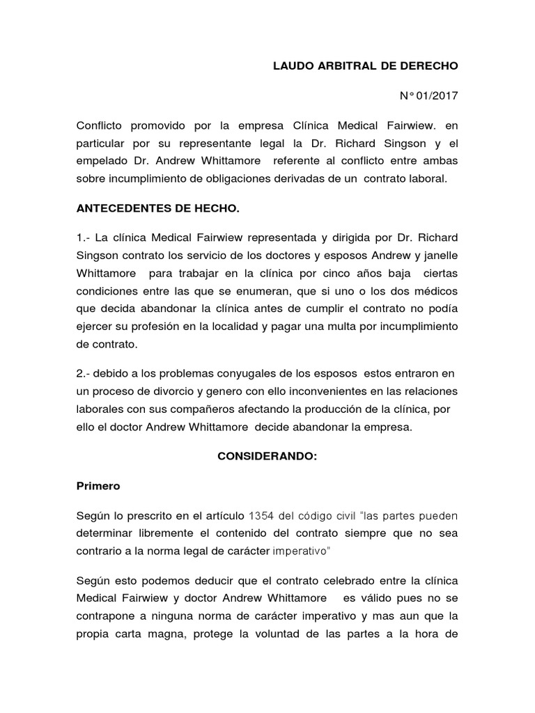 LAUDO Arbitral Derecho laboral Gobierno