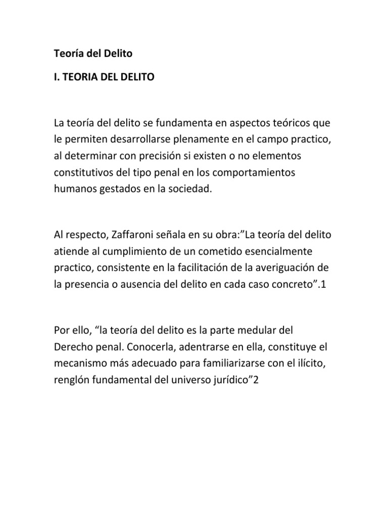 Fundamentos de la Teoría del Delito | PDF | Delito | Derecho penal