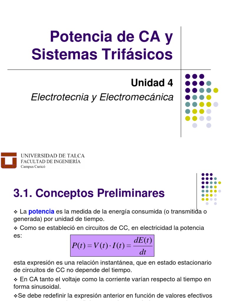 Potencia AC | PDF | Energia electrica | Corriente eléctrica