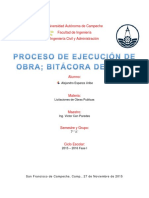 Bitácora de obra y licitaciones públicas