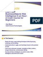 Side R: Learn Sap Businessobjects Web Intelligence in An Hour: A Crash Course For Beginners