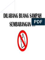 Dilarang Buang Sampah Sembarangan