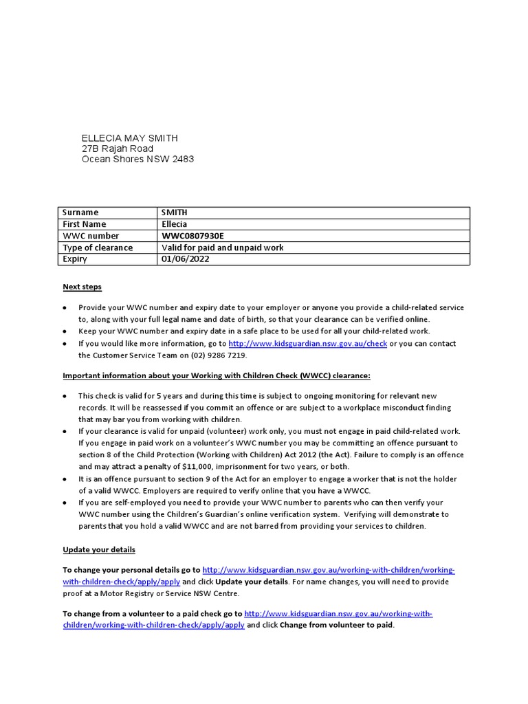 Working with Children Check Guide | PDF | Finance & Money Management