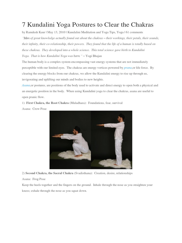 36 Kundalini Yoga Postures to Clear the Chakras  Kundalini