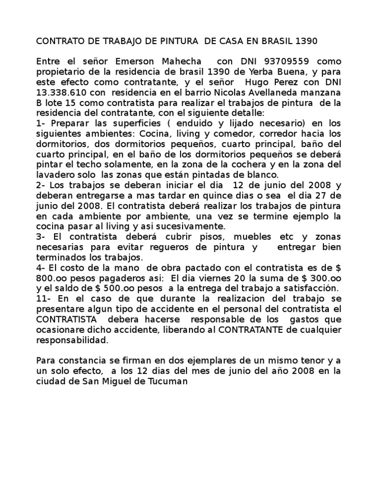 Decisión ozono semiconductor Contrato de Pintura Casa Brasil1390 1 | PDF