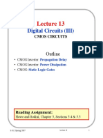 CMOS Circuits Lecture on Propagation Delay and Power Dissipation