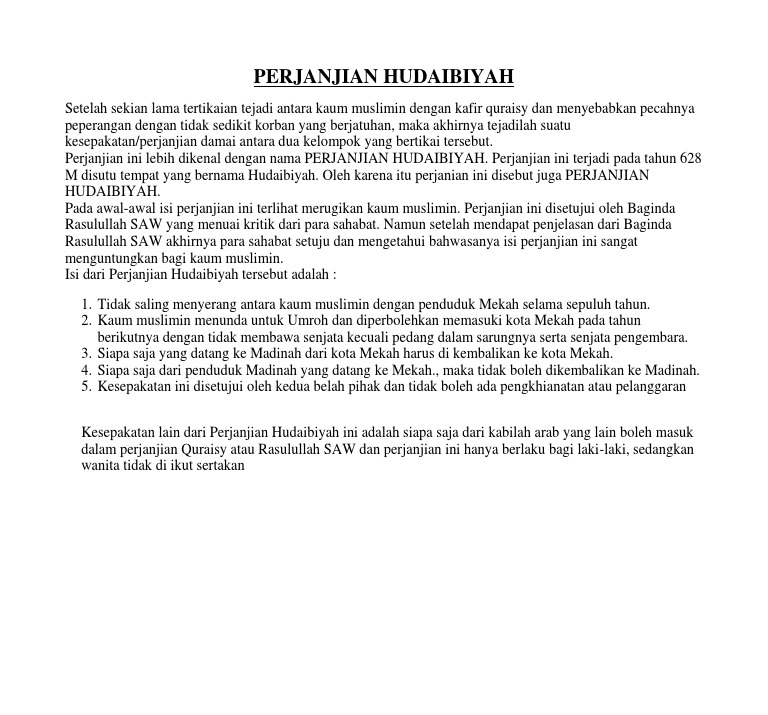 Perjanjian Hudaibiyah