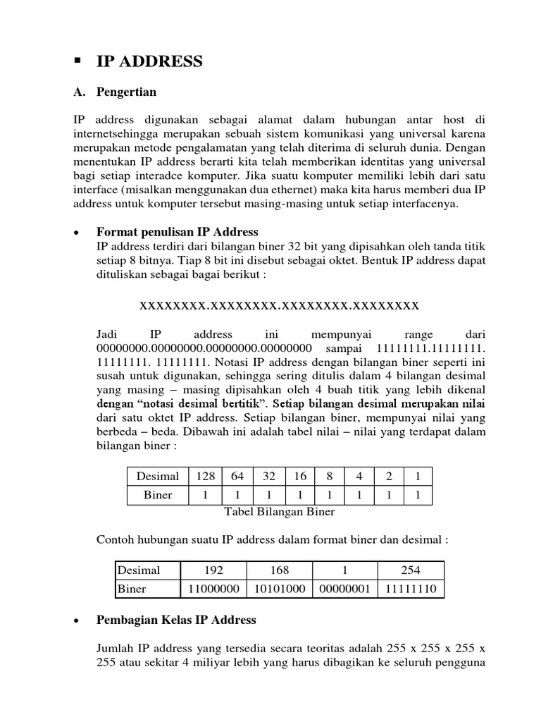 Ip Address Versi 4 PDF | PDF | Komputer | Teknologi & Rekayasa
