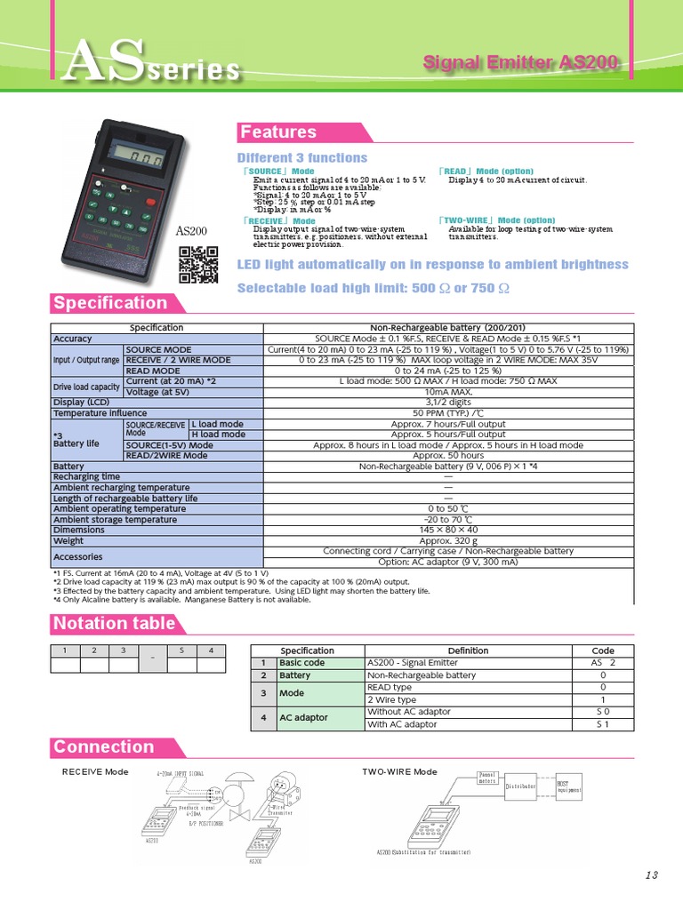 AS200 | PDF | Battery (Electricity) | Signal (Electrical Engineering)