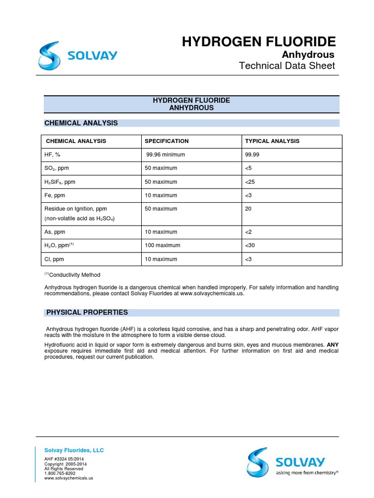 Ahf TDS-237448 | PDF | Fluorine | Corrosion