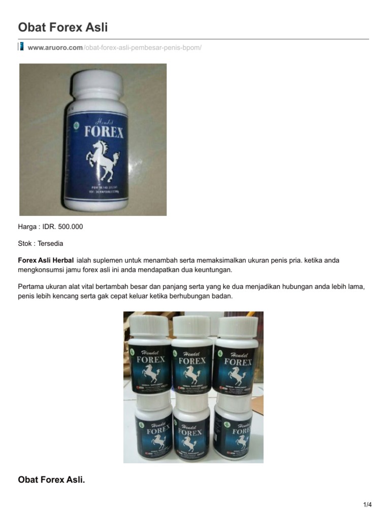 Obat Pembesar Penis Forex Asli Bpom Dan Obat Kuat Forex Asli Herbal - 