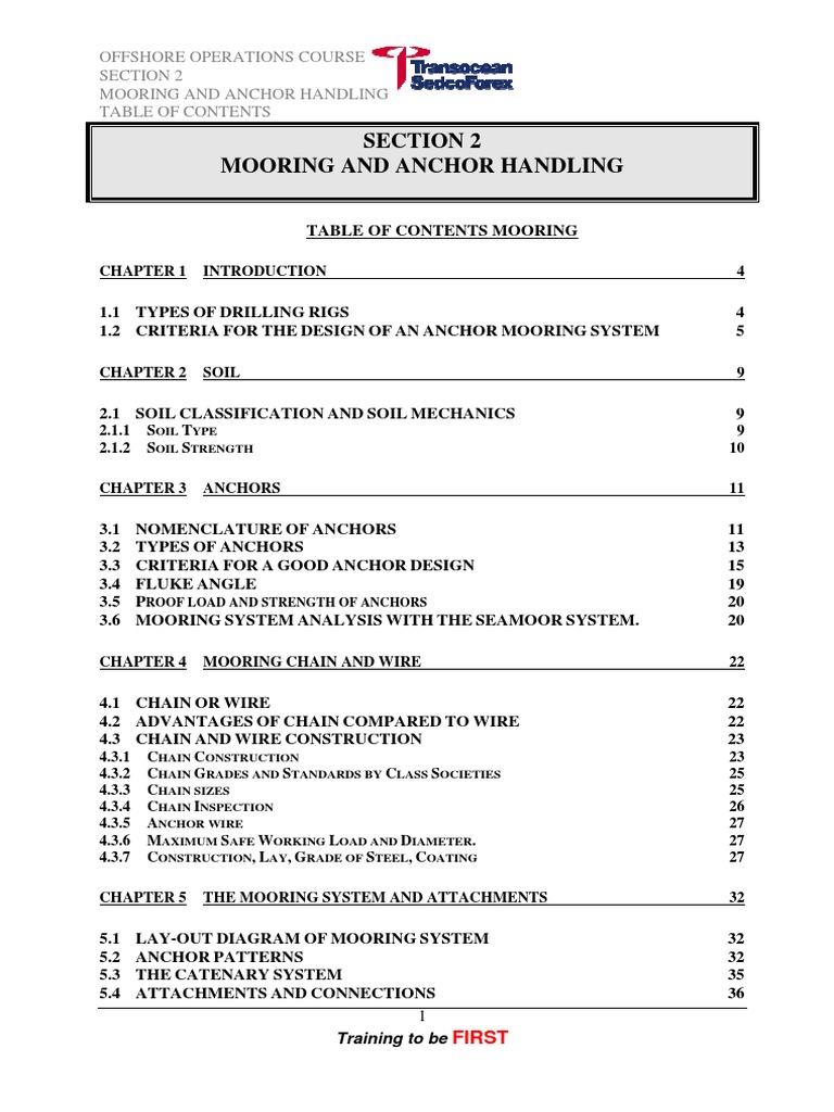 Anchor Handling for Transocean Vessels | PDF | Anchor | Science