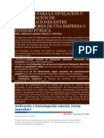 Criterios para La Nivelación U Homologación de Remuneraciones Entre Trabajadores de Una Empresa o Entidad Pública