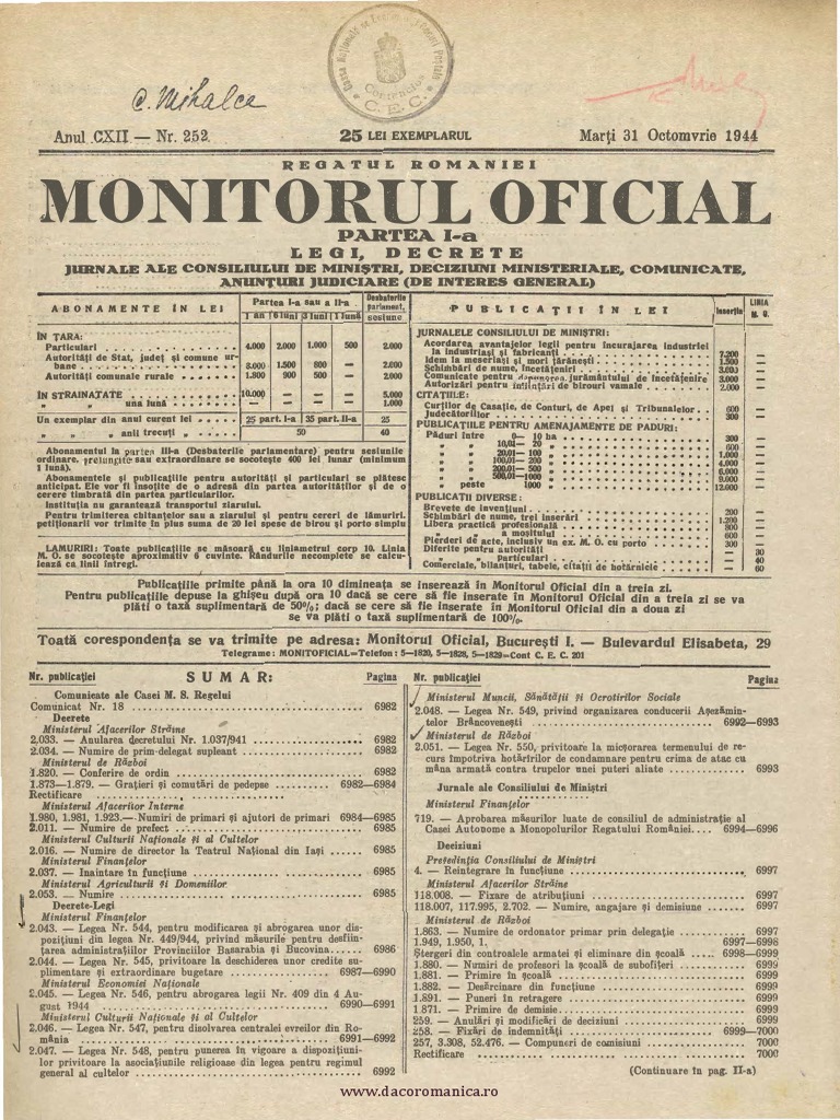 Monitorul Oficial | PDF