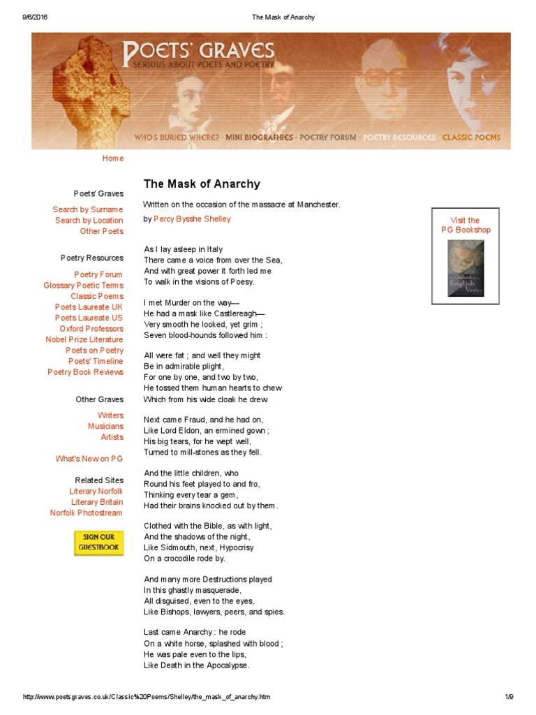 The Mask of Anarchy By Shelley.pdf Poetry