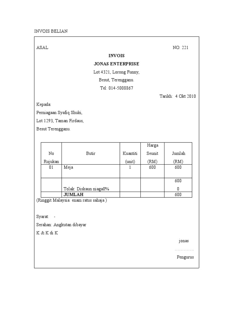 Prinsip Akaun Invois Belian Pdf