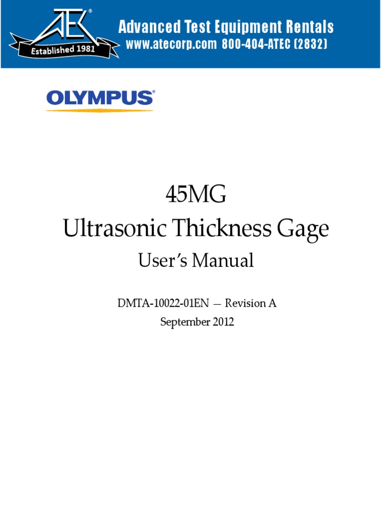 Olympus 45MG Manual PDF Calibration Safety